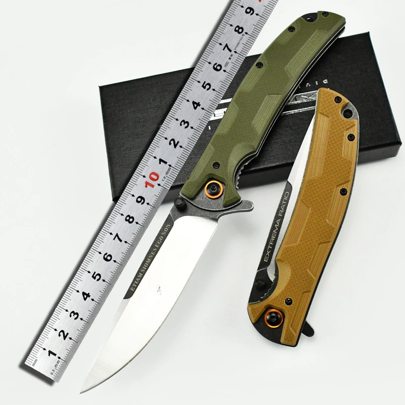 Outdoor high-hardness folding knife for survival in the wild, portable pocket knife, sharp bearing, quick-opening self-defense