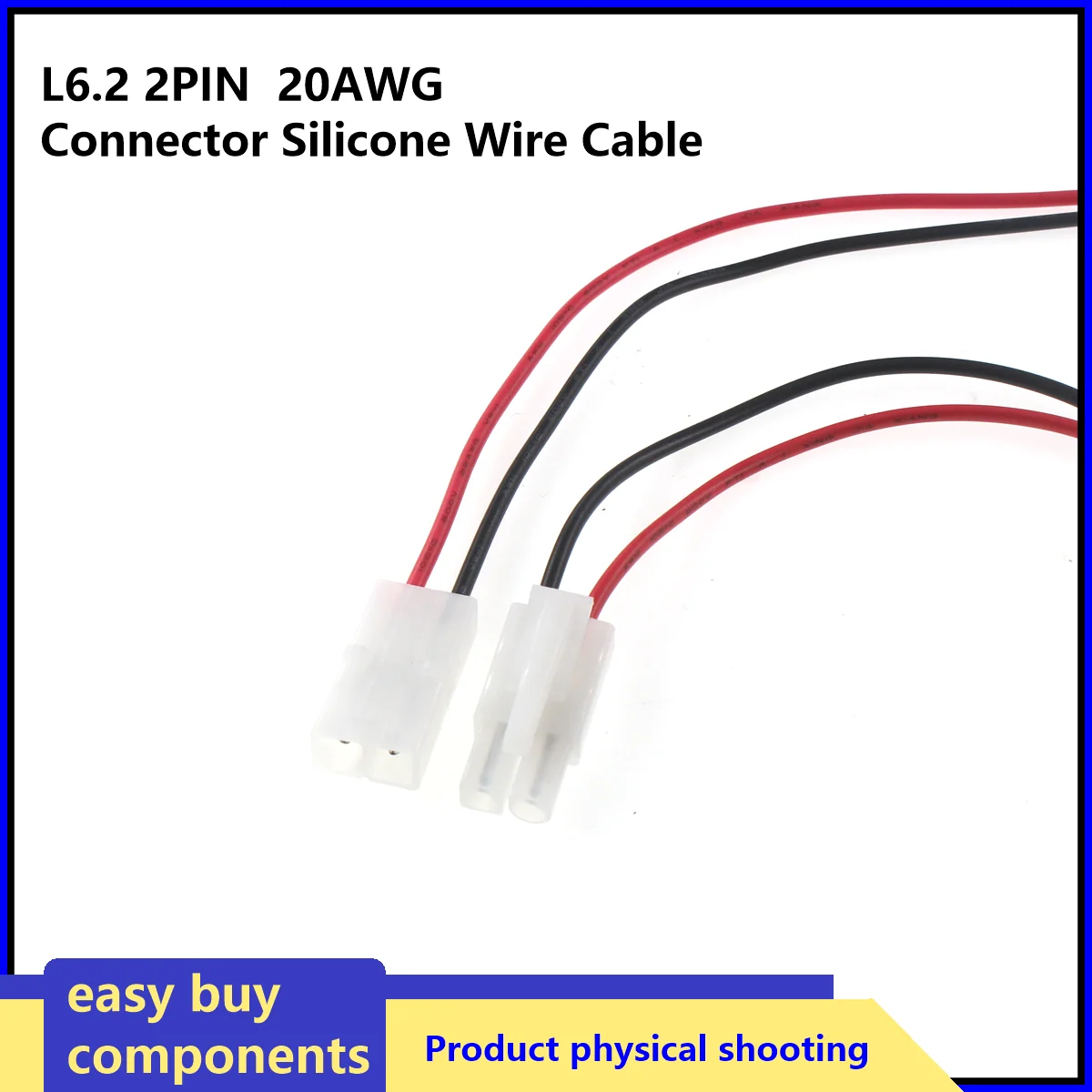 1SET Butt connection cable L6.2-2Pin  20AW1015 Battery 20+20cm Connector Silicone Wire Cable for Tamiya Style Male & Female Plug