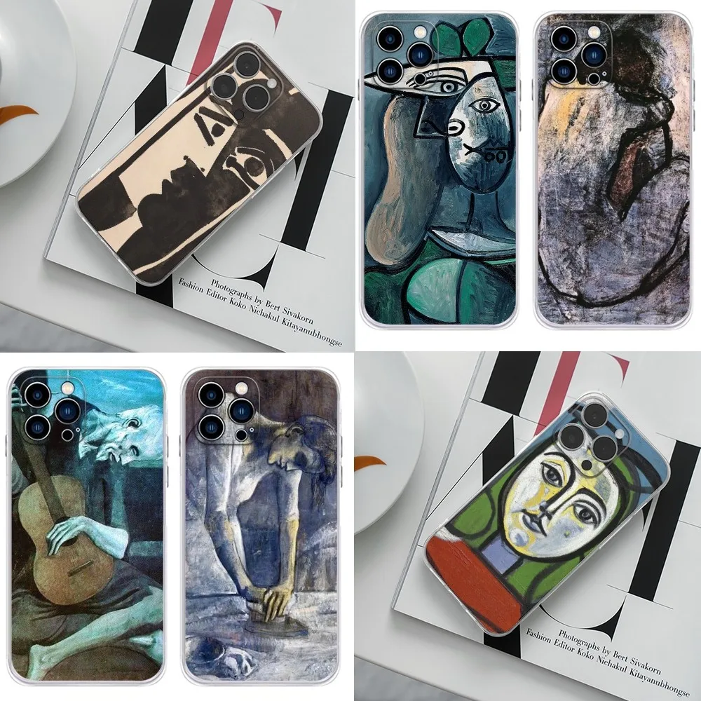 Art Pablo Picasso Cubism  Phone Case For iPhone 16,15,14,13,12,11 Plus,Pro,Max,XR,XS,X,7,8 Plus,SE,Mini soft shell