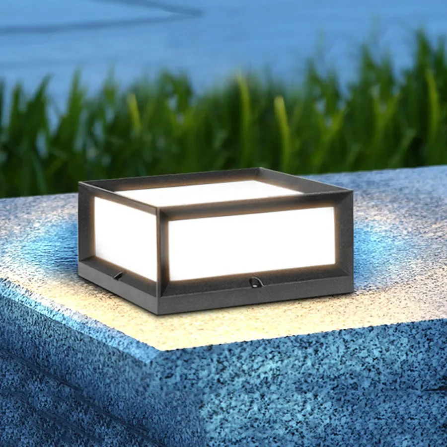 E27 Outdoor Post Caps Light Aluminum Column Cap Lamps Waterproof Pole Lantern Light Square Exterior Pillar Lamp Landscape Light