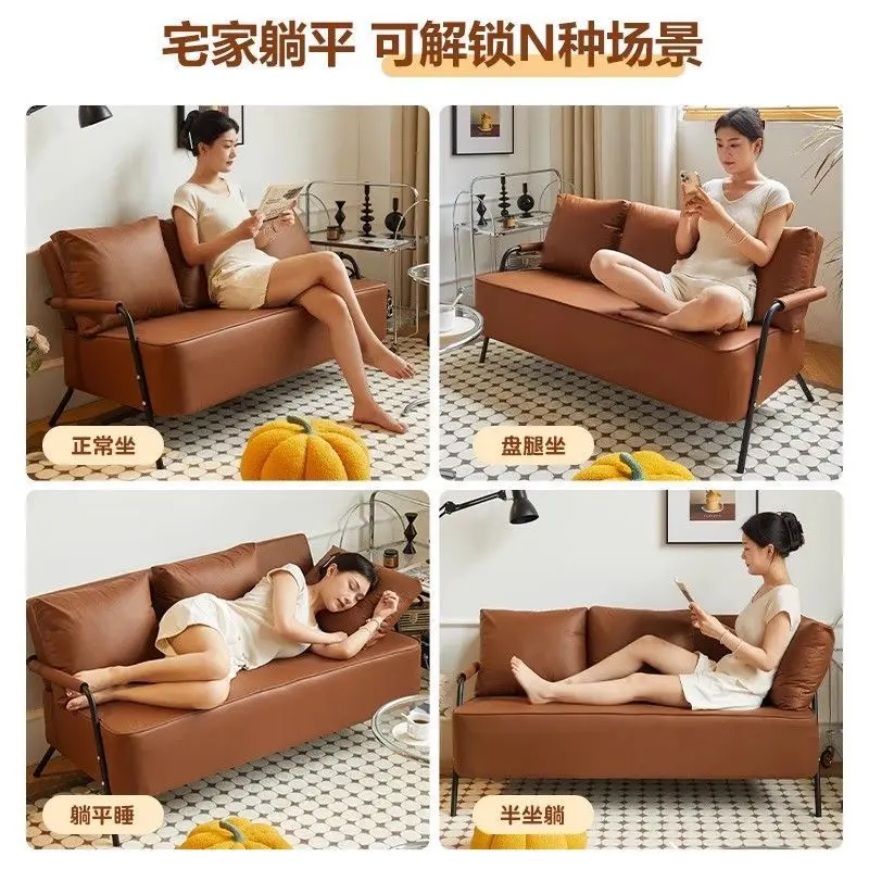Retro single sofa living room new simple modern rental room Internet celebrity double small apartment fabric sofa chair
