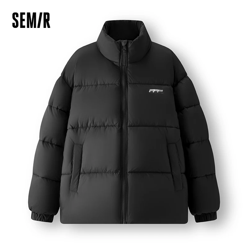 Semir Cotton Padded Jacket Men Thick Printed Texture Design Stand Collar 2025 New Winter Fashion Outerwear