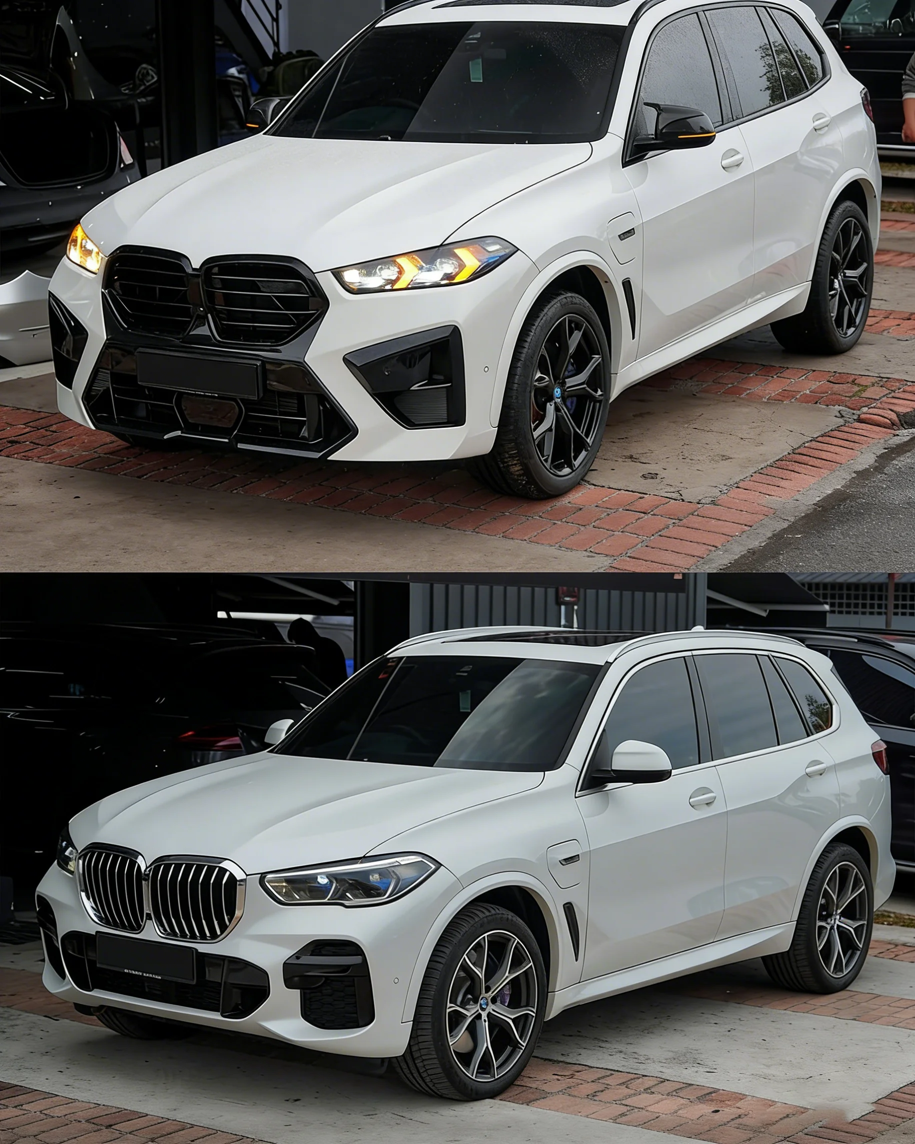 For X5 G05 2019-2024 to 2025 X5M F95 Bodykit M-Power LED  Headlight Front/Rear Bumper Bolt-On Auto Modification