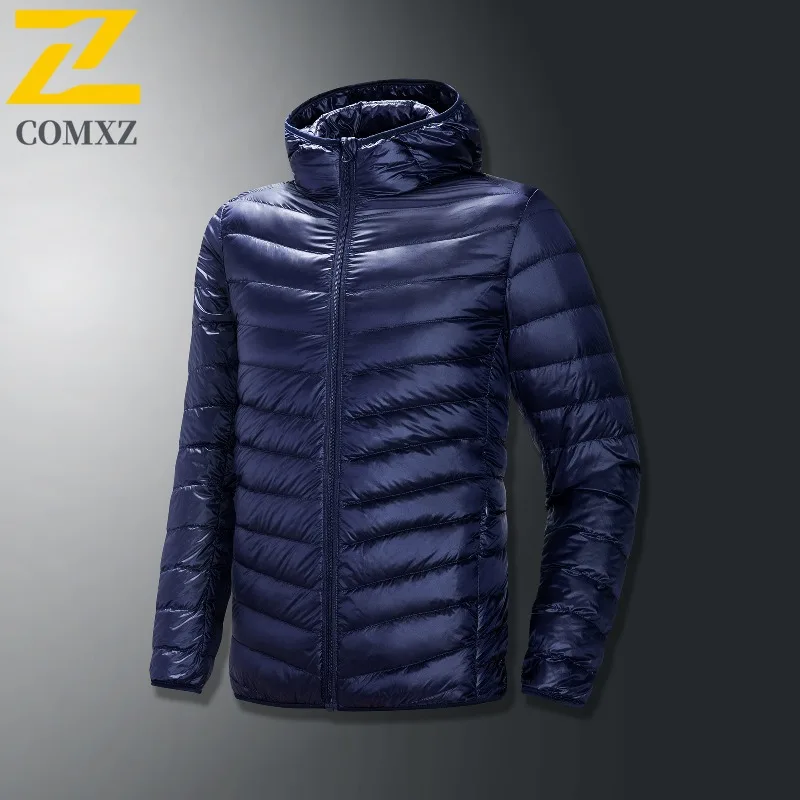 COMXZ Men Down Jacket Lightweight Fashion Short Trendy Lightweight Travel Puffer Jacket Street Versatile Casual Winter Jackets