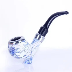 China Style Ceramics Pipes Chimney Smoking Pipe Mouthpiece Cigarette Herb Tobacco Pipe Cigar Narguile Grinder Smoke