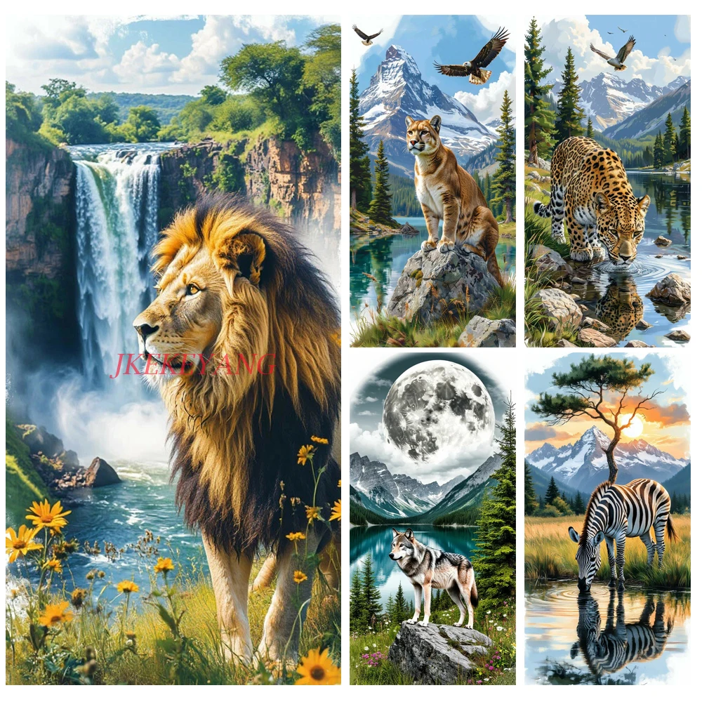 

Дикие животные Лев Леопард Волк Картина DIY Алмазная картина Вышивка крестиком Полные дрели Алмазная мозаика Новая коллекция Домашний декор