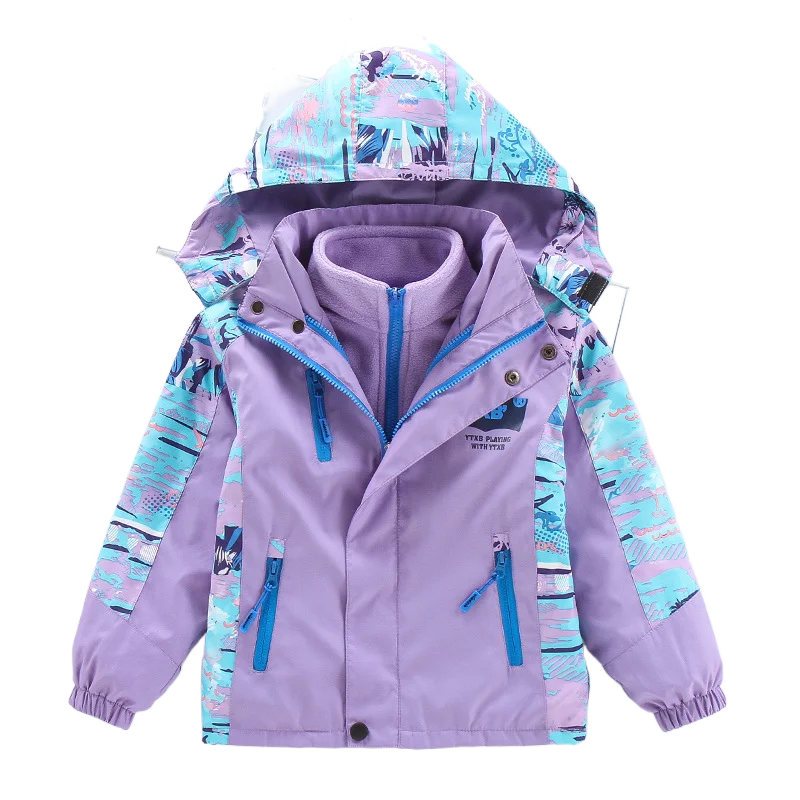 (a cap detachable) girls trench coat remove ski-wear, girls foreign trade clothing middle-aged children's jacket, 6-12 years old