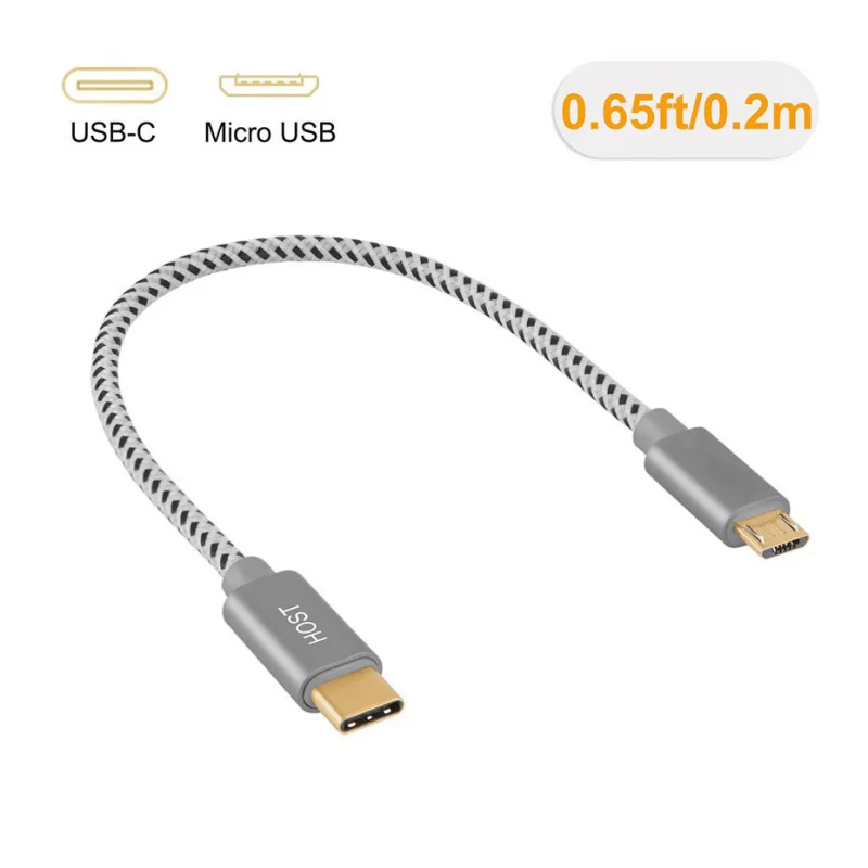 Usb C To Micro Usb Short Cable Type C To Micro Usb 2.0 Otg Data Transfer Charger Cable Wire Cord for Macbook Pro Samsung Xiaomi