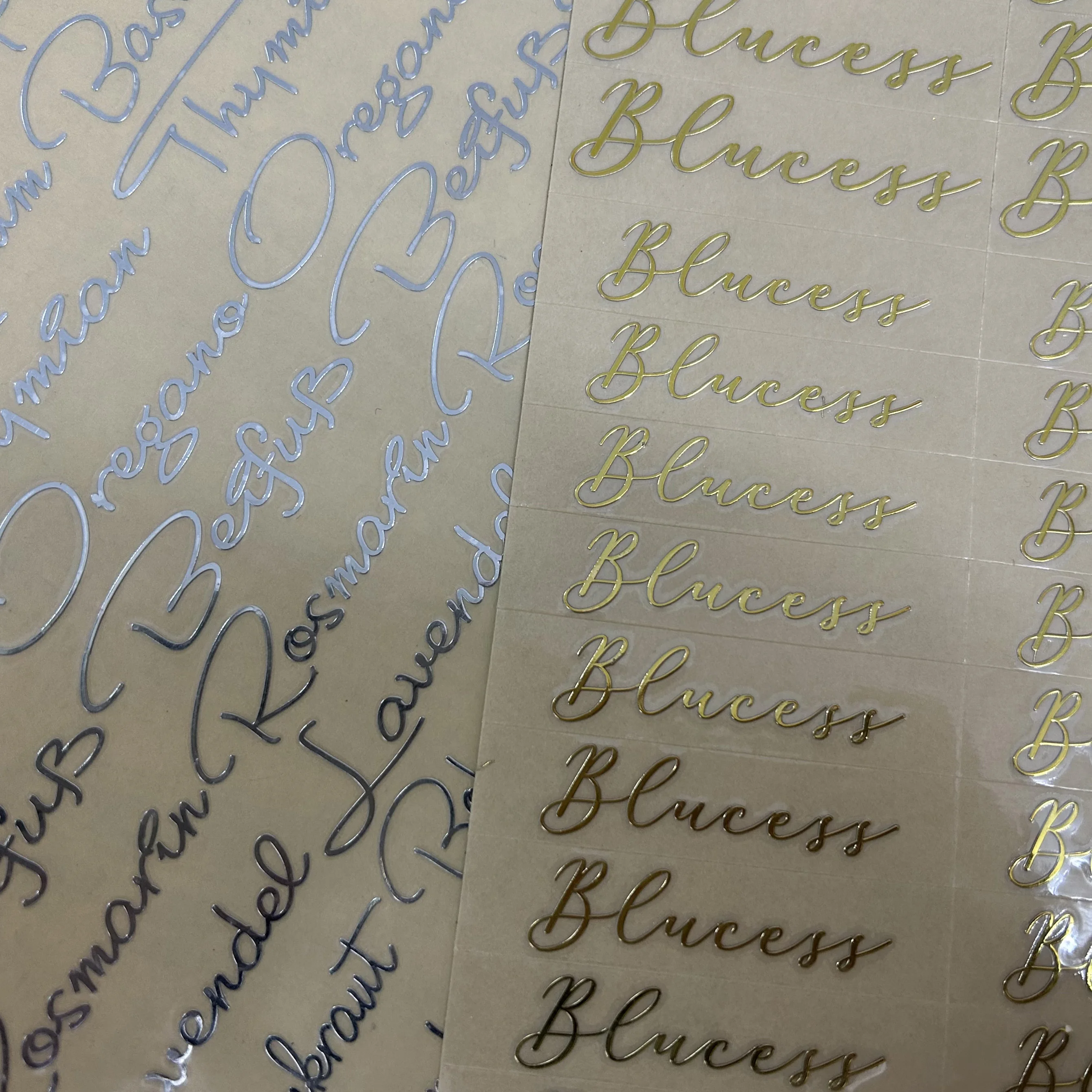 Metalen Transfer Sticker 3d Custom Tekst Naam Zelfklevend, Met Elke Tekst In Goud En Zilver, Gemakkelijk Te Scheuren 50Pcs 50X10Mm