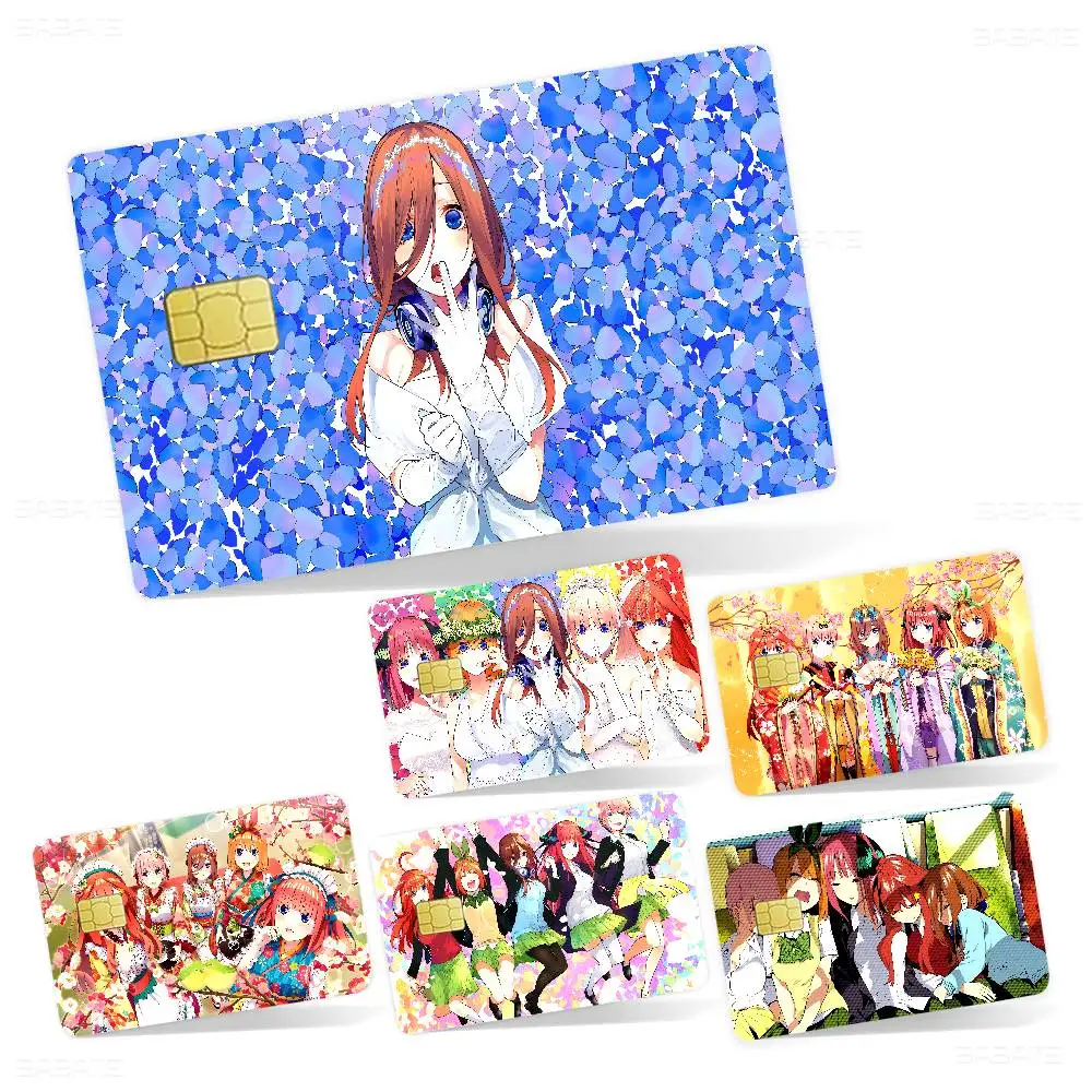 Anime The Quintessential Quintuplets Credit Card Skin Stickers No Adhesive Residue Water Proof for VISA Credit Card Access Card