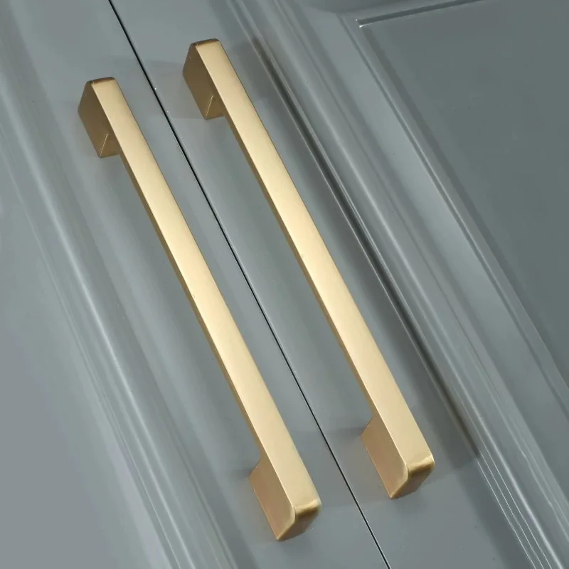 Leijiu Gold Brushed Cupboard Cabinet Hardware Kitchen Drawers Handles Closet Dresser Knobs Pull Handles For Cabinet And Drawers
