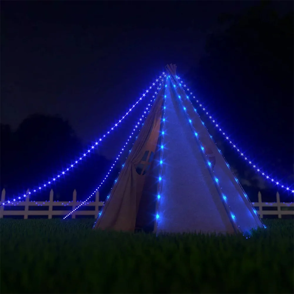 Solar Rope Lights Outdoor 8 Modes Waterproof IP65  RGB Copper Wired Tube LED Rope Lights for Yard Decor 5m/10m/20m