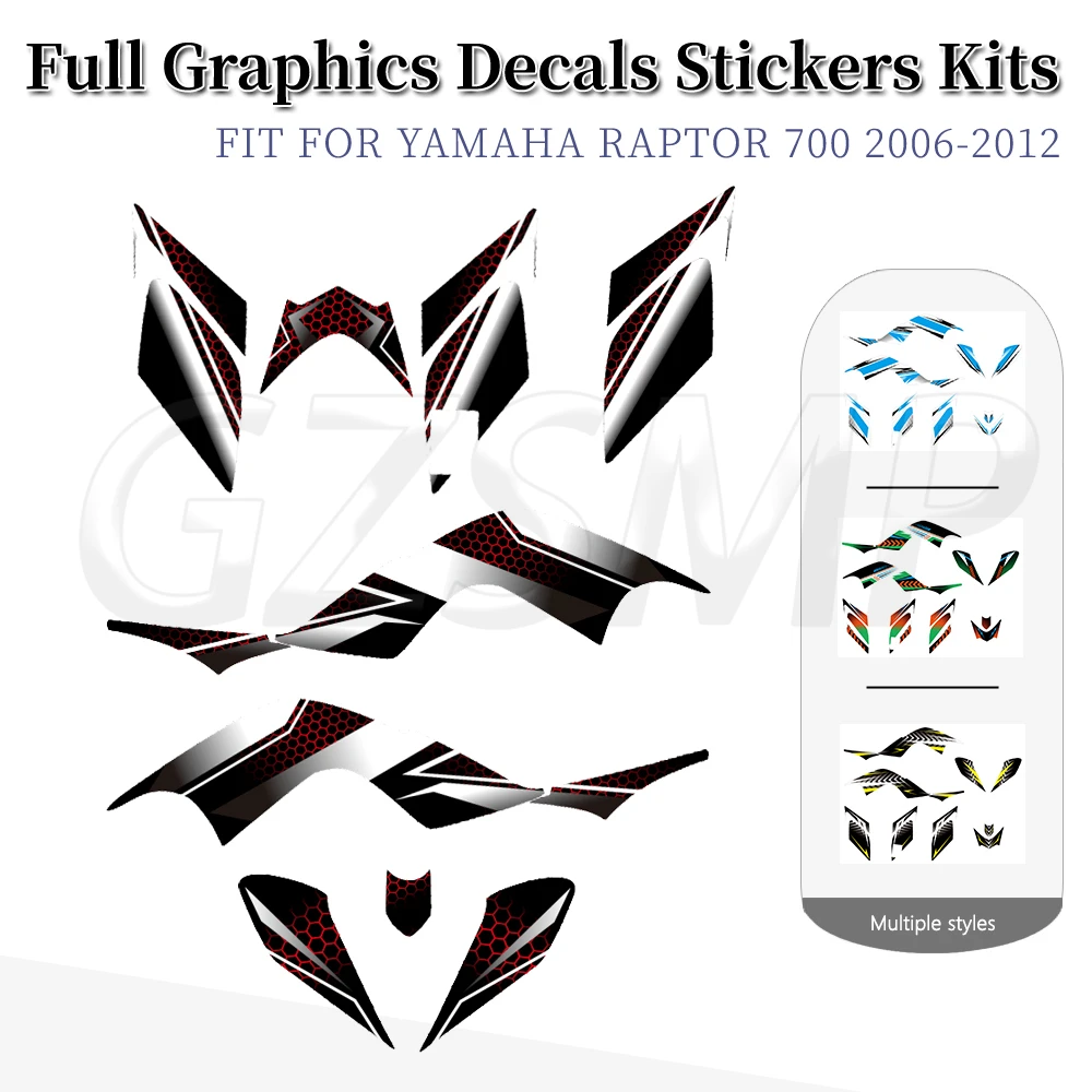 

ATV Graphics Stickers Fit for Yamaha Raptor 700 YFM700 2006-2012 2011 2010 2009 2008 2007 Fairing Background Decals Kit