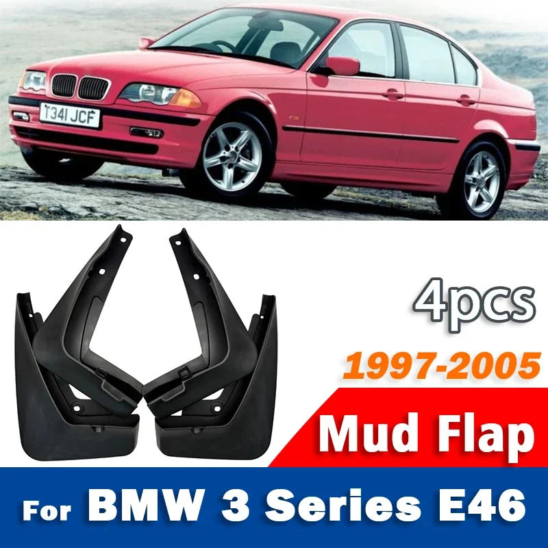 1997-2005 FOR BMW 3 series E46 Mudguard Mudflaps Fender Mud Flap Guards Splash mudguards Car Accessories 1 set 4pcs