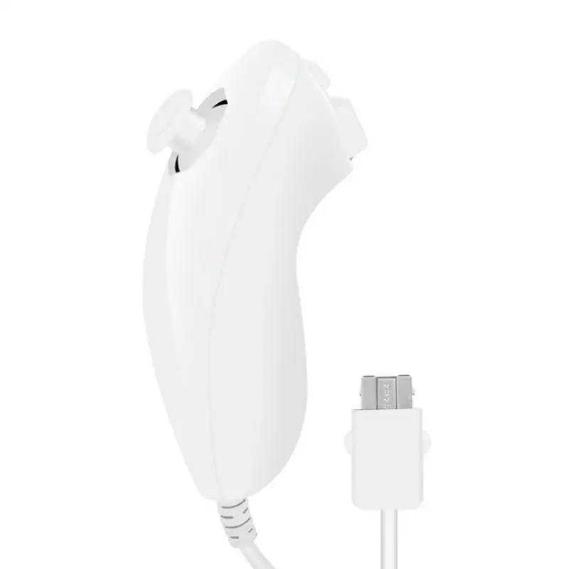 นันชัคซ้ายขวาสำหรับ Wii ด้ามจับเกมโค้งมนสำหรับ Nintendo Wii คอนโทรลเลอร์เกม Nunchuck สำหรับ Wii Gamepad