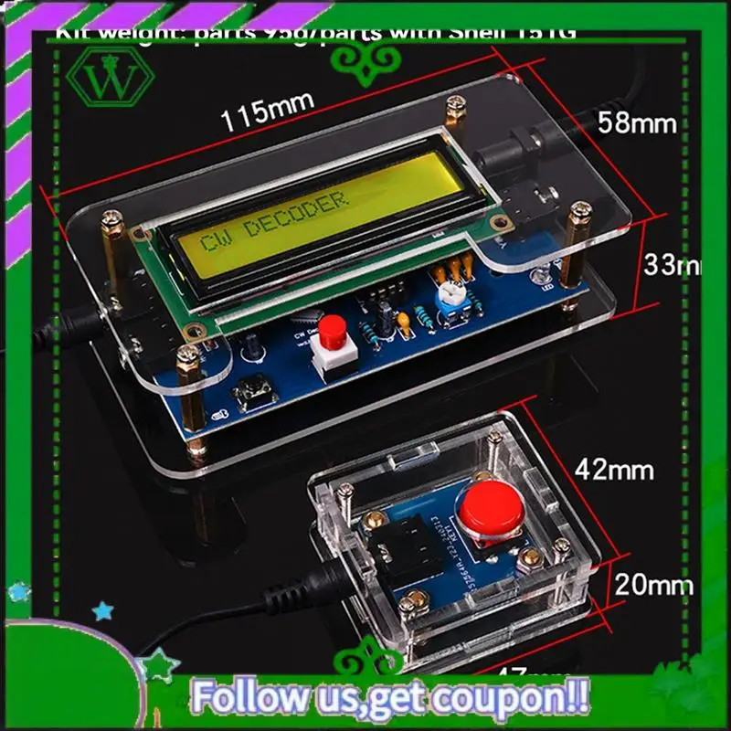 Reliable-CW Trainer Morse Code Training Morse Code Decoder Components DIY Electronic Component Kit B US Plug
