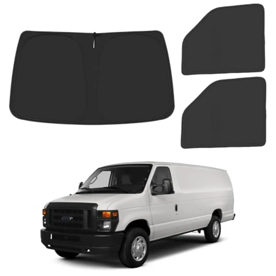 

Солнцезащитный козырек для лобового и боковых стекол для Ford E-Series E-150 E-250 E-350 E-450 Van Motorhome 1992-2025 гг., складной