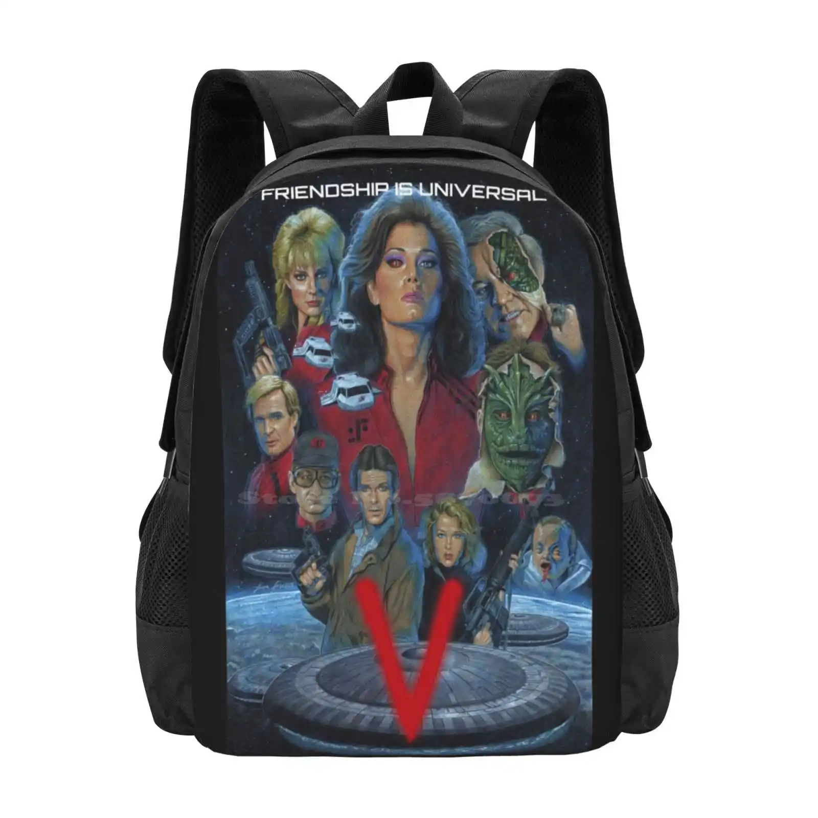 V Visitors School Bag Big Capacity Backpack Laptop V Visitors V The Final Battle V Tv Series Lizards Jane Diana Queen Lizard