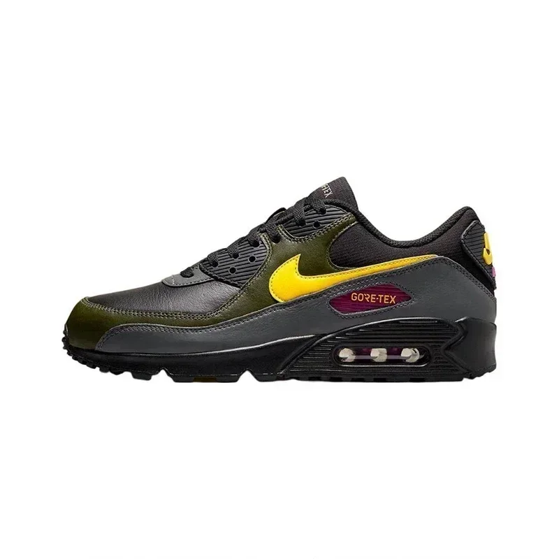 Nike Air Max 90 Gore-Tex Black Cargo Khaki DJ9779-001 Comfortable Non-slip Low Top Men's/Women's Air Cushioned Shoes