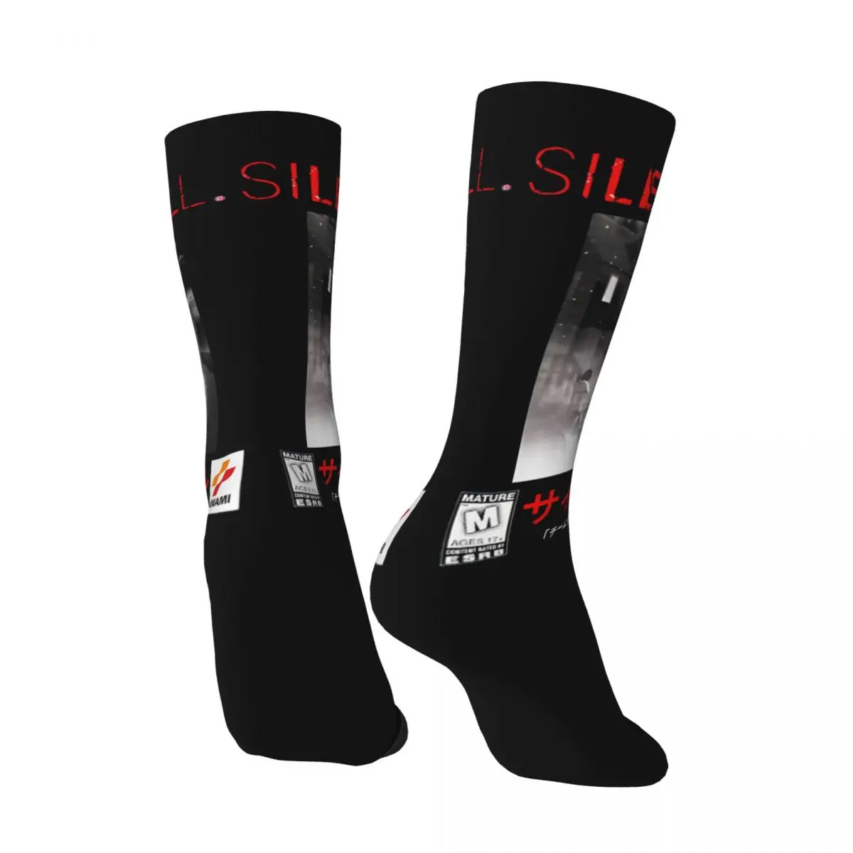 Divertente calzino pazzo per uomo incredibile Hip Hop Vintage Silent Hill Happy Quality Pattern stampato Boys Crew compression Sock novità