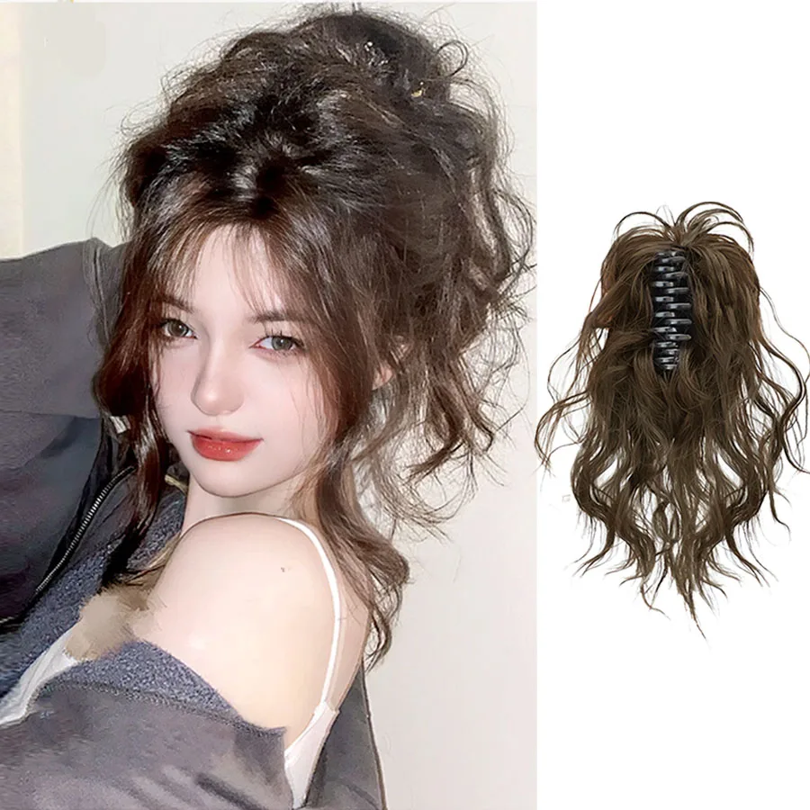 

weilai Grab and clip ponytail lazy style fluffy and natural high ponytail grab and clip style ball shaped ponytail wig