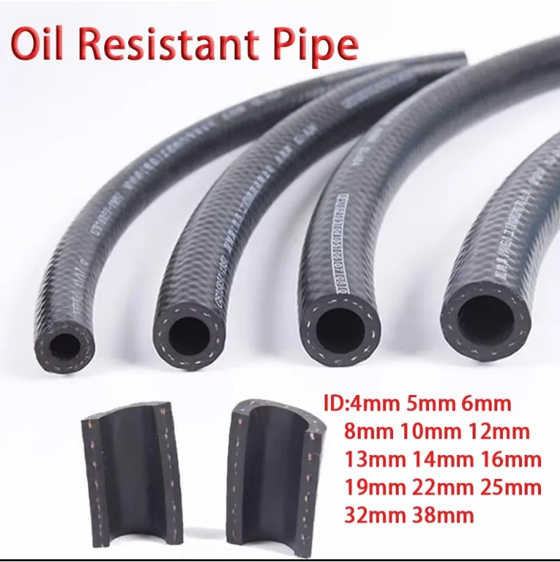 ID4~38mm Diesel Pipe Engine High-Pressure Fuel Pipe High Temperature Resistant Fuel Delivery Rubber Pipe Hose 1M