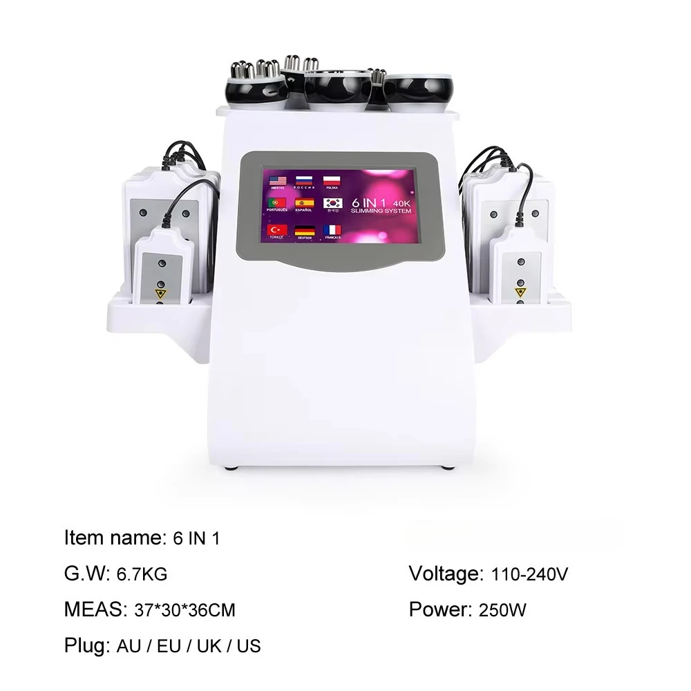 6 In1 lipolaser vacucum cavitation Compact Massage fast cellulite reduce body shapping skin tightenning slimming beauty device