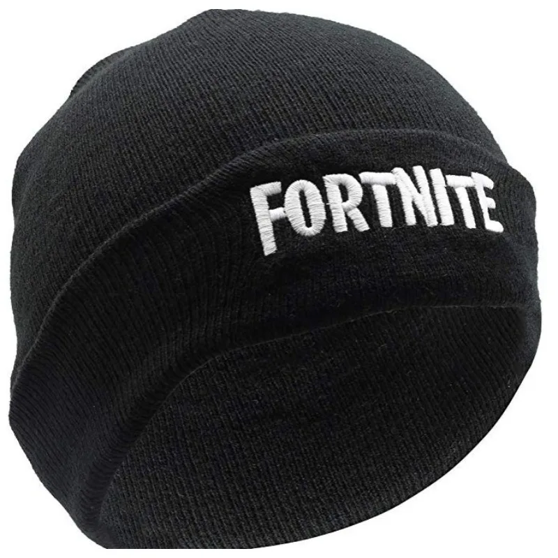 Fortnite Wool Knitted Hat Cosplay Winter Black Hip Hop Ski Bonnet Caps Unisex Accessories