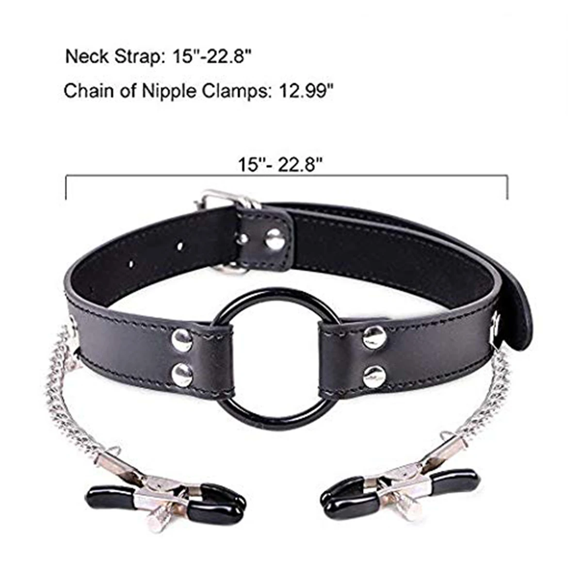 Sex Bondage Neck Collar Nipple Clamp Mouth Gag SM Toy for Women Men BDSM Chest Harness Breast Restraints Sex Game Toy