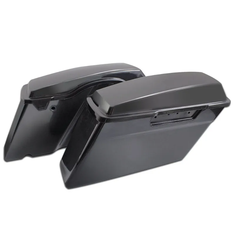 Complete Set of Black ABS Hard Saddlebags with Trunk Lid Latch for HL Touring 1994-2013