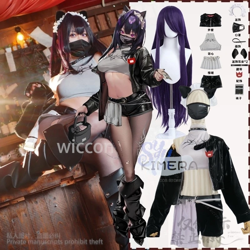 

Anime Game NIKKE Goddess Of Victory Cosplay Sin Costume Sexy Black Jirai Kei Girls Coat Y2k Dress Lolita Japanese Cos Halloween