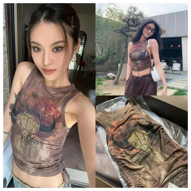 

Женский приталенный жилет Jaded London с эффектом тай-дай, вышивкой в виде быка и бусинами, для повседневной носки, осенний сезон, китайское производство