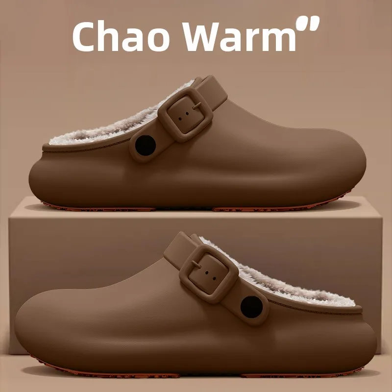 

Водонепроницаемые женские тапочки с флисовой подкладкой, нескользящие, для дома и улицы, удобные зимние домашние тапочки, повседневные слипоны