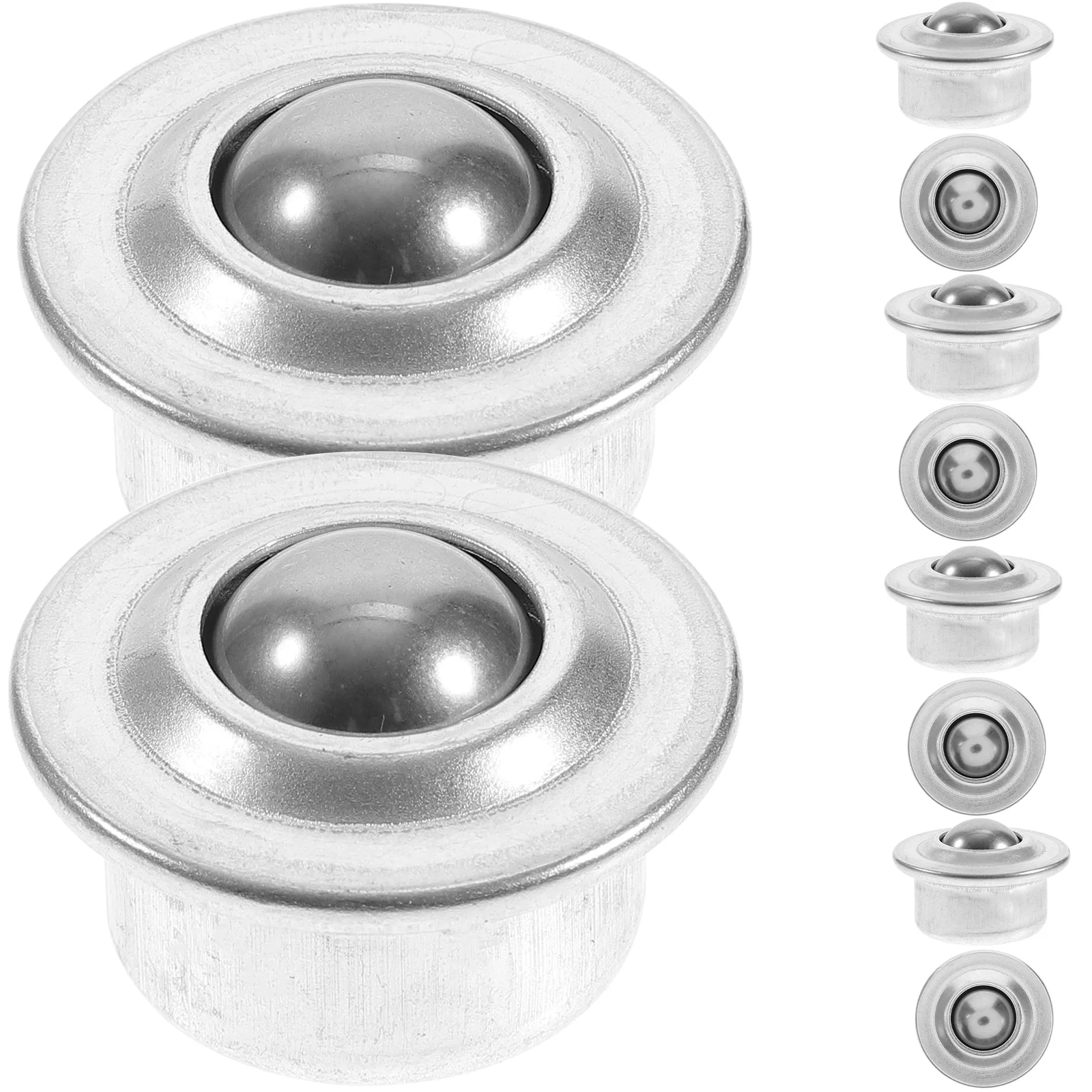

10pcs Ball Transfer Bearings Mounted Metal Practical Use Hardened Plated Cover LowTorque Longevity RotateAllDirections