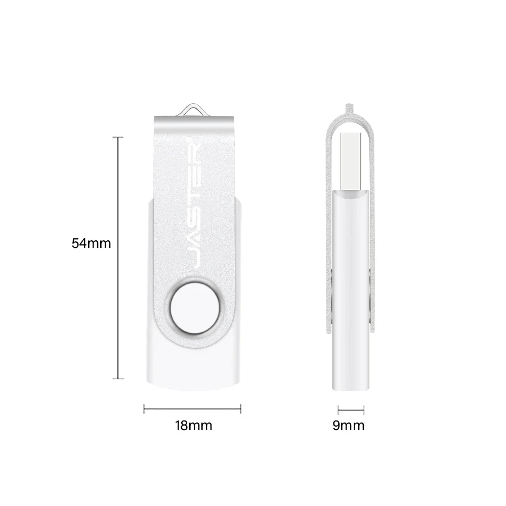USB Stick Plastic USB Flash Drive 128GB White Memory Stick 64GB Rotatable Pen Drive 32GB Business Gift Pendrive 16GB for Laptop