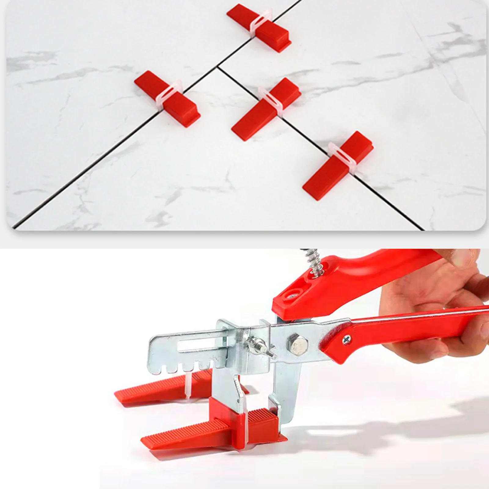 Kit de sistema de nivelación de azulejos con alicates, alicates de localización, cuñas reutilizables, Clips para instalación en el suelo