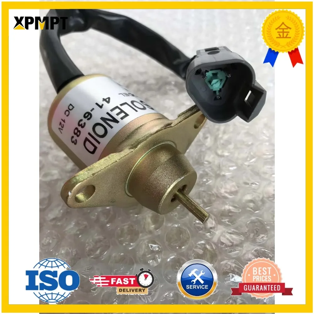 12V Engine Fuel Stop Solenoid TK41-6383 TK41-6306 41-9100 Fits Yanmar 4TNE84 4TNE88 Thermo King