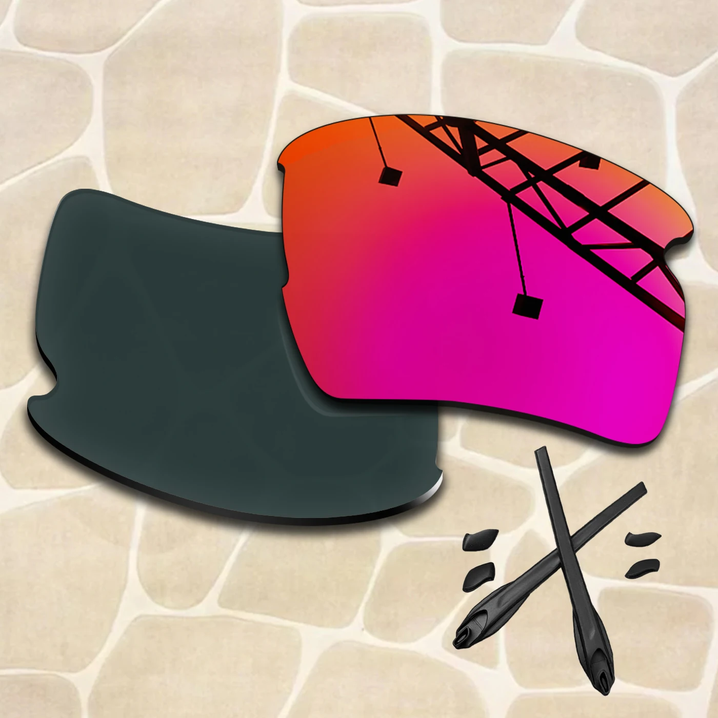 

Replacement Lenses With Rubber Kits for Oakley Flak 2.0 XL OO9188 59mm Sunglass Frame Anti Scratch & 100% Polarized