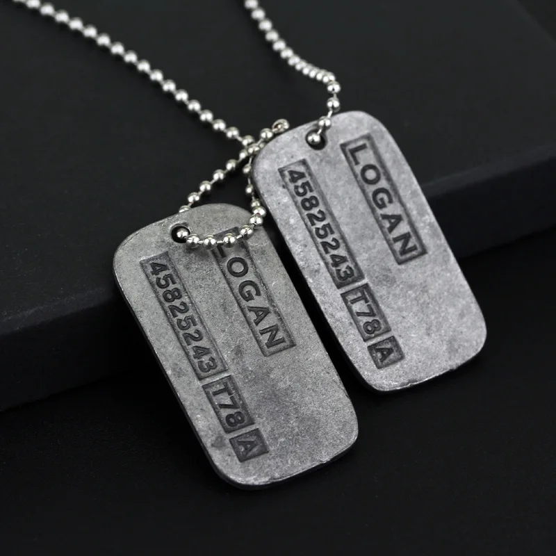 Movie X-Men Wolverine Military Card Necklace Pendant Fashion Superhero Logan Howlett Cosplay Periphery Necklaces