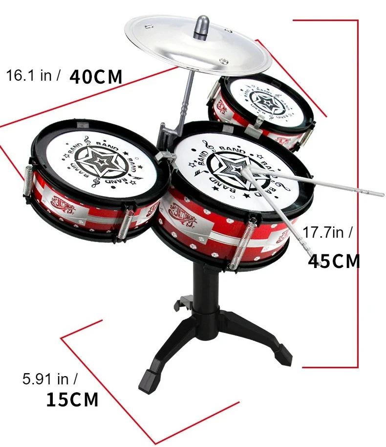 Simulation Drum Set Junior Drums Kit Jazz Drums Percussion Musical Mini Instrument Wisdom Development Toys For Children Kid Gift