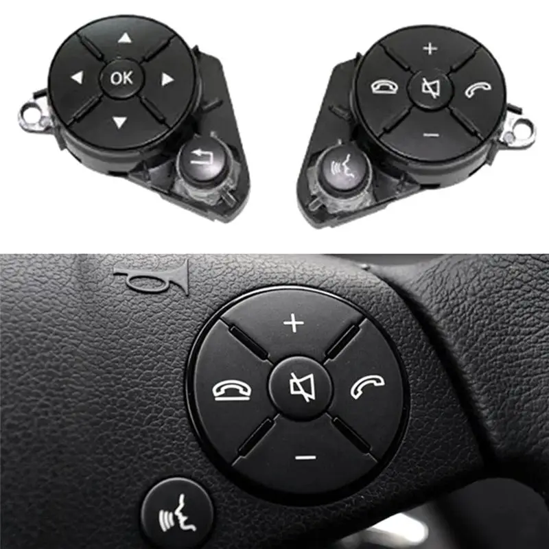 A33K-Car Steering Wheel Button Switch Cover Trim Kit For Mercedes Benz C E GLK Class W204 W212 X204