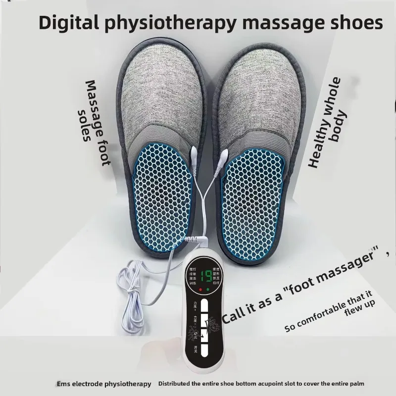 

Массажные тапочки для стимуляции акупрессуры, электрическая EMS массажная обувь для ног, электрод, микротоковая физиотерапия, EMS массаж ног
