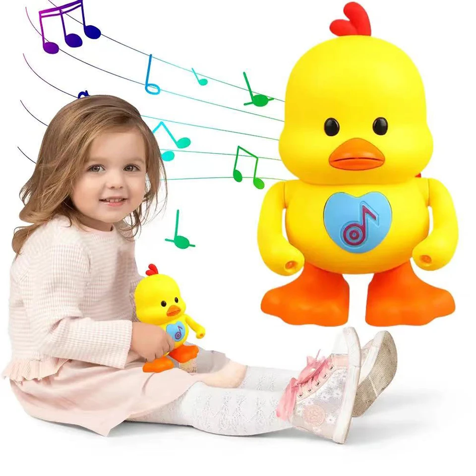 Dancing Musical Duck With Lights Early Educational Soothing Toy Interactive Baby Duck Toy for 0-3 Year Old Toddler Boys Girls