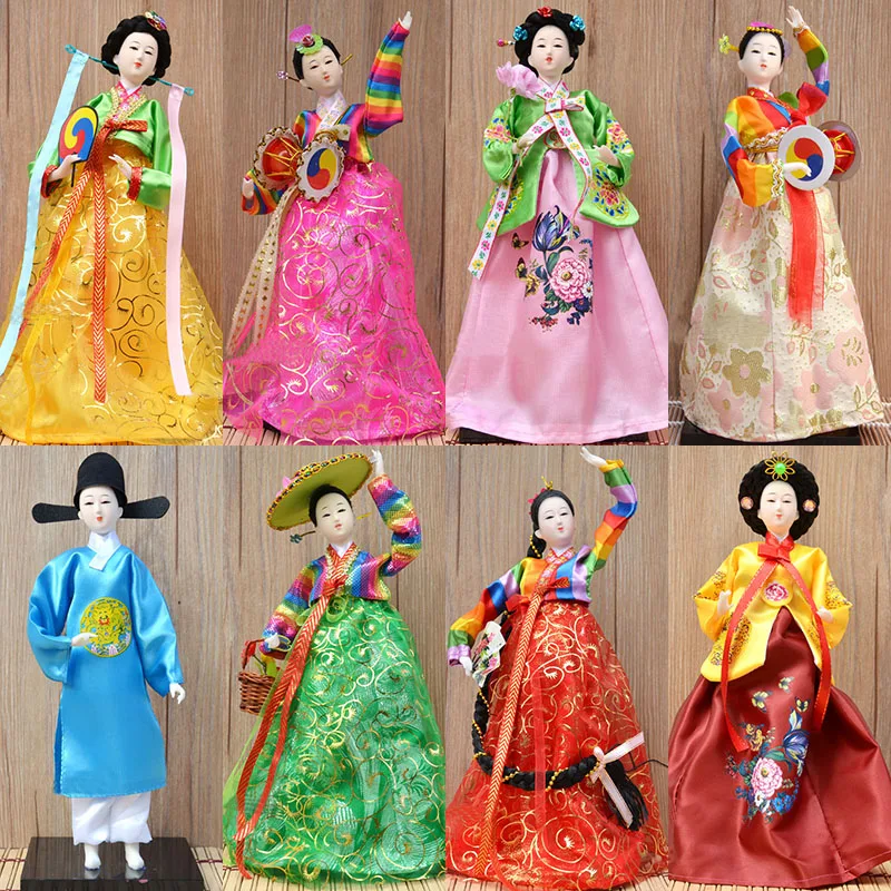 Free Shipping over $100 Korean Style Silk Dolls Handicrafts Home Decorations Figurines & Miniatures Food Decor Korean Clothing