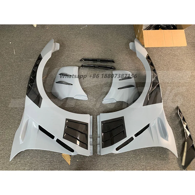 

Half Carbon Fiber Front Fender for 2008-2019 GTR R35 Modified Upgraded Top Secret Ver2 Style (Only for TS Bumper)