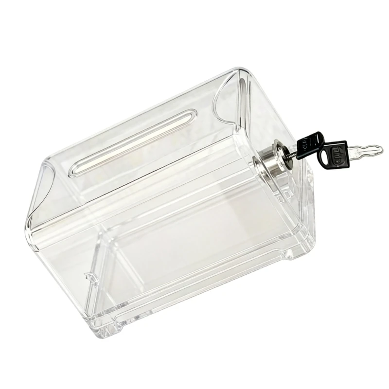 Boîte dons verrouillable transparente X22D, pour événements caritatifs, activités communautaires, vote