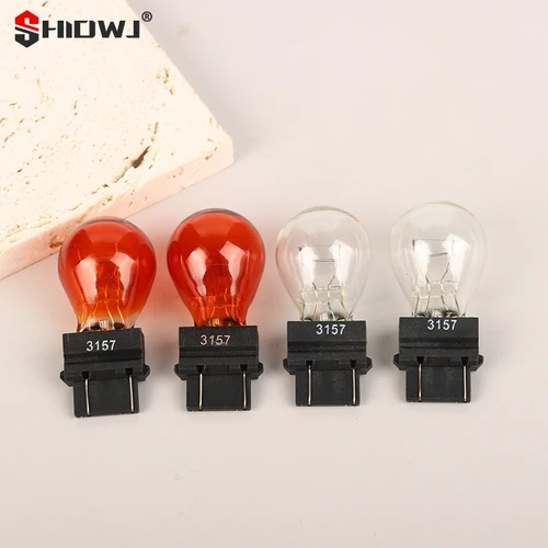 Imagen 2 del producto Bombillas halógenas de freno para coche, luz de señal de giro de cristal de cuarzo, lámpara de marcha atrás, 2 piezas, 3157 CC, 12V, 21/5W