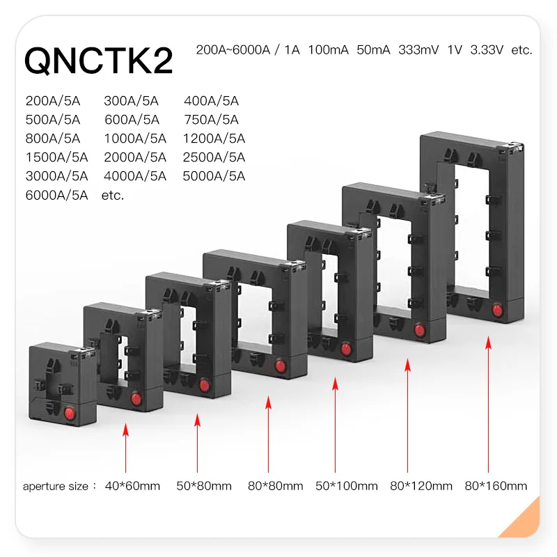 سبليت الأساسية محول التيار QNCTK1-50 1000/5 1200/5 1500A 5A 800/5 ct المشبك الاستشعار الحالي مفتوح نوع محول التيار #5