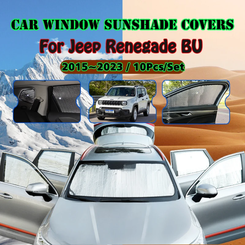 

For Jeep Renegade BU 2015~2023 2016 2017 2018 2019 Car Window Windshield Sunshade UV Reflector Sun Shade Visor Auto Accessories