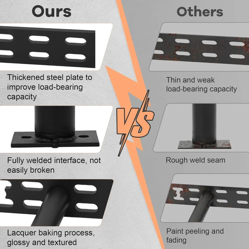 دعامات أرفف عائمة كبيرة الحجم مقاس 43 × 6 بوصة، أجهزة تثبيت على الحائط مخفية، فولاذ صلب سميك لدعم قوي، متينة #5